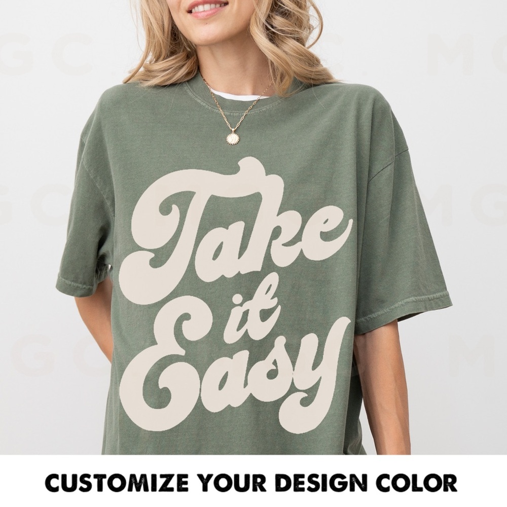 Comfort Colors Take It Easy Vinyl Retro Tee Shirt